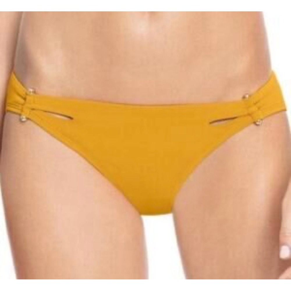 Robin Piccone Eden S‎ Marigold Yellow Bikini Bottom Cutout Swimwear ++Spot